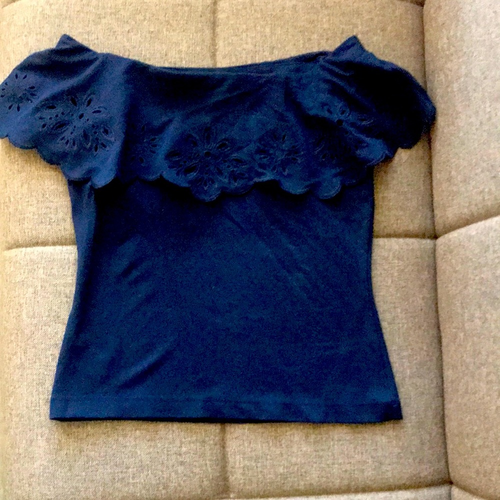 Ann Taylor polyester blouse, size XS, color Navy blue